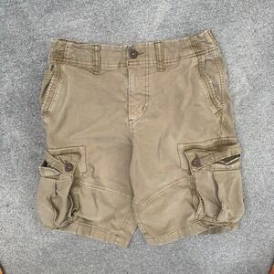 American Eagle Shorts Men 28 Khaki Cargo Classic Bermuda Next Level Flex Baggy‎